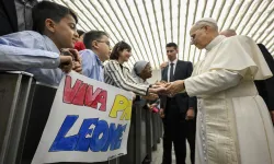 Pope Leo XIV meets employees of the Holy See and their families in the Paul VI Hall at the Vatican on Saturday, May 24, 2025. / Credit: Vatican Media