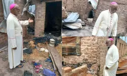 Bishop William Amove Avenya of the Catholic Diocese of Gboko visits the scene of the June 13 attack in Nigeria's Benue State. Credit: Catholic Diocese of Gboko